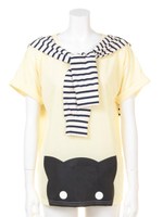 メルシーコビニャーフェイクカーデトップス/ネイビー