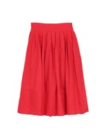 リネンプリーツミディ丈スカート/レッド