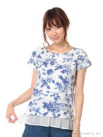 花柄裾ひらT　3/グレー