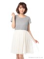 ・Tシャツドッキングワンピース/Light Gray Mixture
