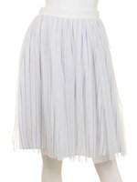 【CHIC】ストライプレイヤードチュールスカート/ホワイト