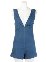 【Chille anap】ストレッチデニムロンパース/L.BL