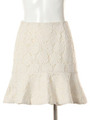 ケミカルレースぺプラムスカート/オフホワイト