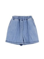 ウエストゴムデニムショートパンツ/アイスブルー