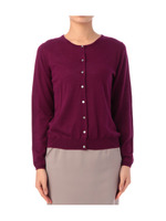 シルクウール混クルーネックカーディガン/ブラック(019)