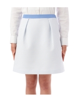 ドット風ギンガムチェックスカート/ブルー系(492)