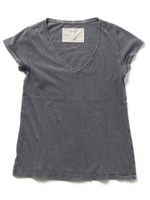 ピグメントVネックTシャツ/グレー