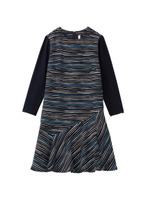 ボーダー切り替えフレアワンピース/サンドベージュ(153)