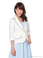 ラメ入りパイピングテーラーJK/シロ