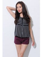 レジメンタルストライプTOP/NAVY