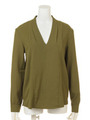 Vタックブラウス/カーキ
