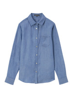 [S]ワンポケットレギュラーカラーシャツ/ブルー系(691)