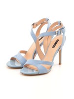 【BABY PURE】斜めストラップポイント美脚サンダル/ブルースエード