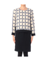 チェック切り替えドッキングワンピース/ベージュ(152)