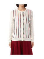 レジメンタルストライプニットカーディガン/ホワイト(303)