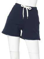 シンプル スウェット ショートパンツ/柄BLK