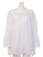 スカラップオフショルPO/ホワイト