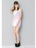 ビジュー付マルチレースカットソー/ラベンダー