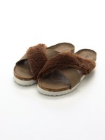 ファーコンフォートサンダル/ブラウン