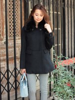 フォックスパッチ衿コート/ベージュ