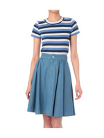 ボーダーカットソー+フレアスカートセット/ピンク系(372)