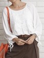 レース刺繍ブラウス/ホウィト