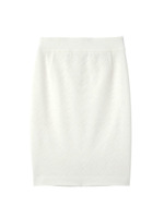 膝丈ジャカードスカート/ネイビー(093)