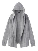 [L]ショールカラーフーデッドカーディガン/グレー(912)