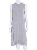 【DUO】 異素材切替ノースリKTロングOP/ピンク