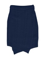 【Lady like】ケーブルニットタイトSK/ネイビー