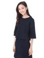 leur logette×anatelier お花ジャカードカットソー/ネイビー(093)
