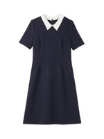 ウール衿つきワンピース/グレー系(914)