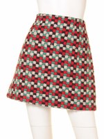 カラージャガード台形スカート/NVY