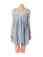 キャミワンピース+インナーカットソー/ブルー系(093)