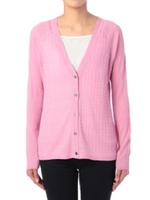 ケーブル編みシルクニットカーディガン/ピンク(072)