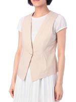 コットンリネンベスト/ベージュ(052)