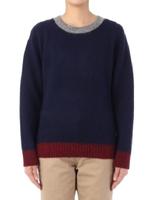 シャギーニット配色プルオーバー/ブルー(592)