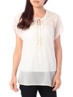 ジオメトリック刺しゅうシャツ/オフホワイト(003)