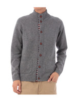 スタンドカラーニットカーディガン/ダークブラウン(743)