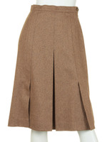 ツイードボックスプリーツスカート/グレー