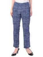 ツイード風プリントストレッチパンツ/ブルー(192)