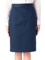 デニム調ステッチスカート/ブルー系(094)