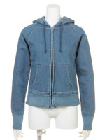 ニットデニムパーカー/INDIGO