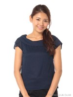 バックリボンストライププルオーバー/ネイビー