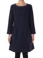 フラノ風ビジューワンピース/ブルー(092)