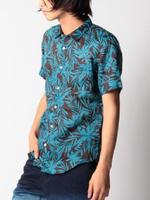 リネンボタニカル柄シャツ/ネイビー(193)