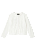 レース切り替えノーカラージャケット/オフホワイト(003)