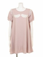 肩オーガンジーANGELモチーフAラインOP/ピンク