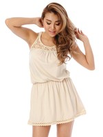 透かし編みレース×カットワンピース/BEIGE