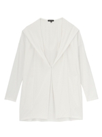 [L]ミニ裏毛リヨセルフーデッドカーディガン/ホワイト(001)